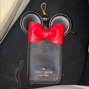 Kate Spade Black and Red Mouse Ear Card Holder